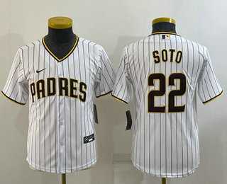 Youth San Diego Padres #22 Juan Soto White Stitched MLB Cool Base Nike Jersey->mlb youth jerseys->MLB Jersey